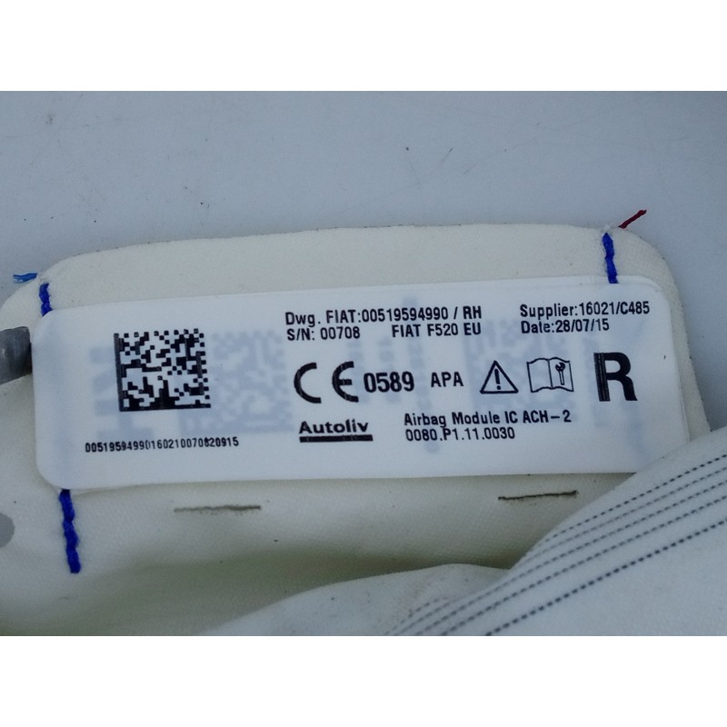 Recambio de airbag cortina delantero derecho para jeep renegade trailhawk 4wd referencia OEM IAM 000519594990 0080P1110030 E3-B6