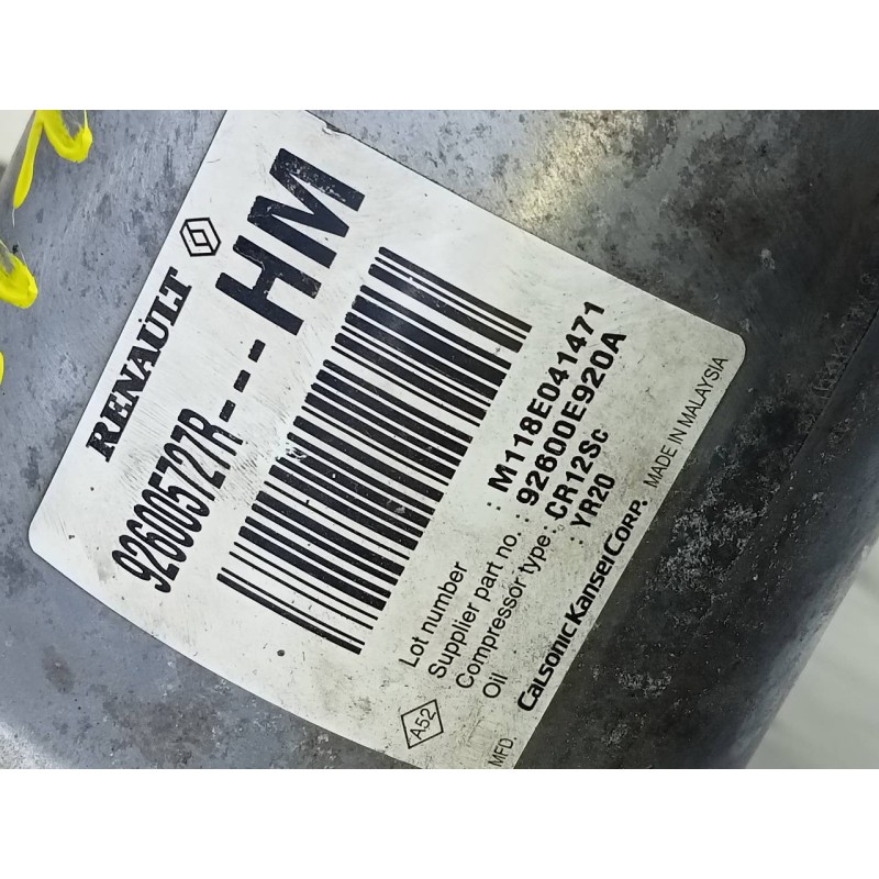 Recambio de compresor aire acondicionado para dacia lodgy stepway referencia OEM IAM 926005727R 92600E920A P3-A2-23-1