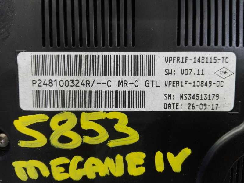 Recambio de cuadro instrumentos para renault megane iv berlina 5p gt-line referencia OEM IAM P248100324R NS34513179 E2-A1-34-7