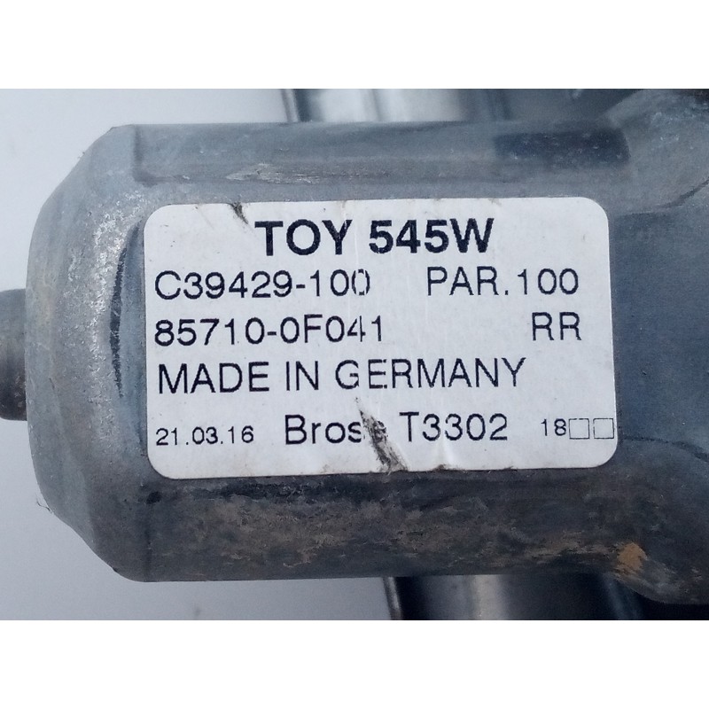 Recambio de elevalunas trasero derecho para toyota verso advance referencia OEM IAM C39429100 16031001325 E2-B4-28-2