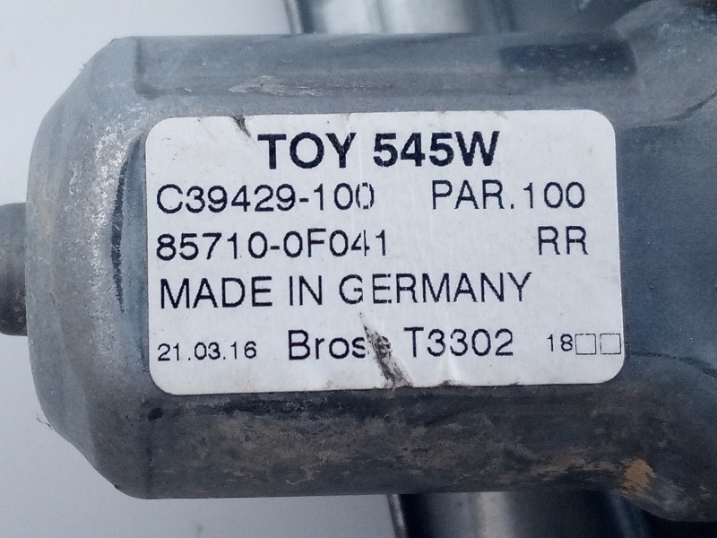 Recambio de elevalunas trasero derecho para toyota verso advance referencia OEM IAM C39429100 16031001325 E2-B4-28-2