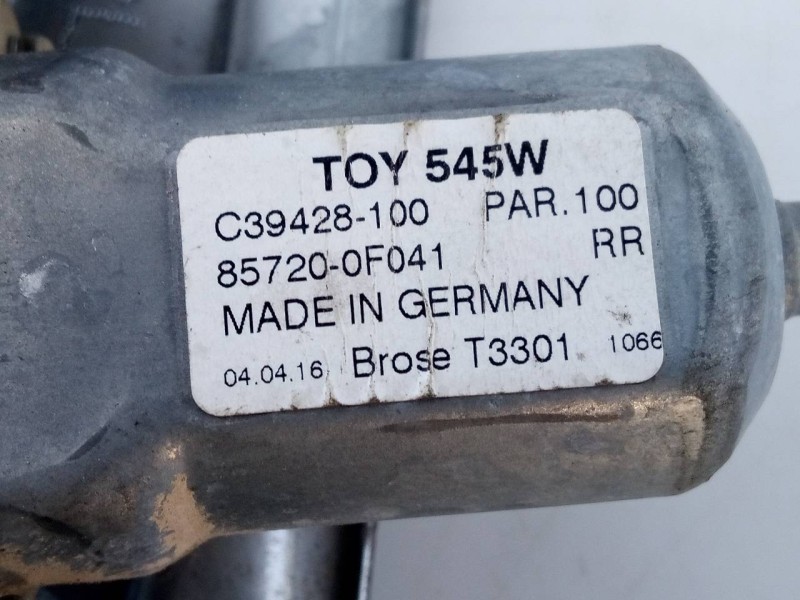 Recambio de elevalunas trasero izquierdo para toyota verso advance referencia OEM IAM C39428100 857200F041 E2-B4-10-2