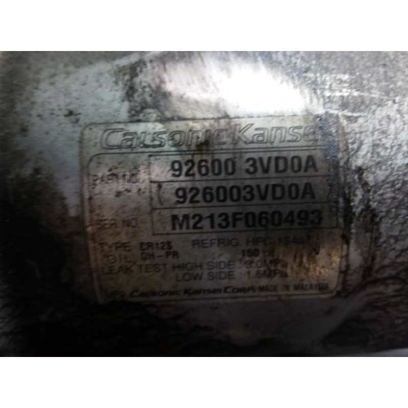 Recambio de compresor aire acondicionado para nissan juke (f15) acenta referencia OEM IAM 926003VD0A M213F060493 P3-A1-28-1