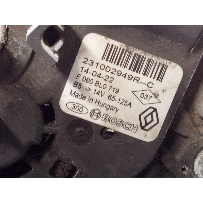 Recambio de alternador para dacia dokker stepway referencia OEM IAM 231002949R  P3-B6-4-4