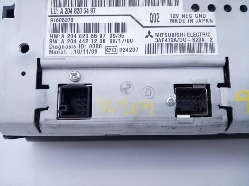 Recambio de sistema navegacion gps para mercedes-benz clase c (w204) berlina c 200 cdi blueefficiency (204.001) referencia OEM I