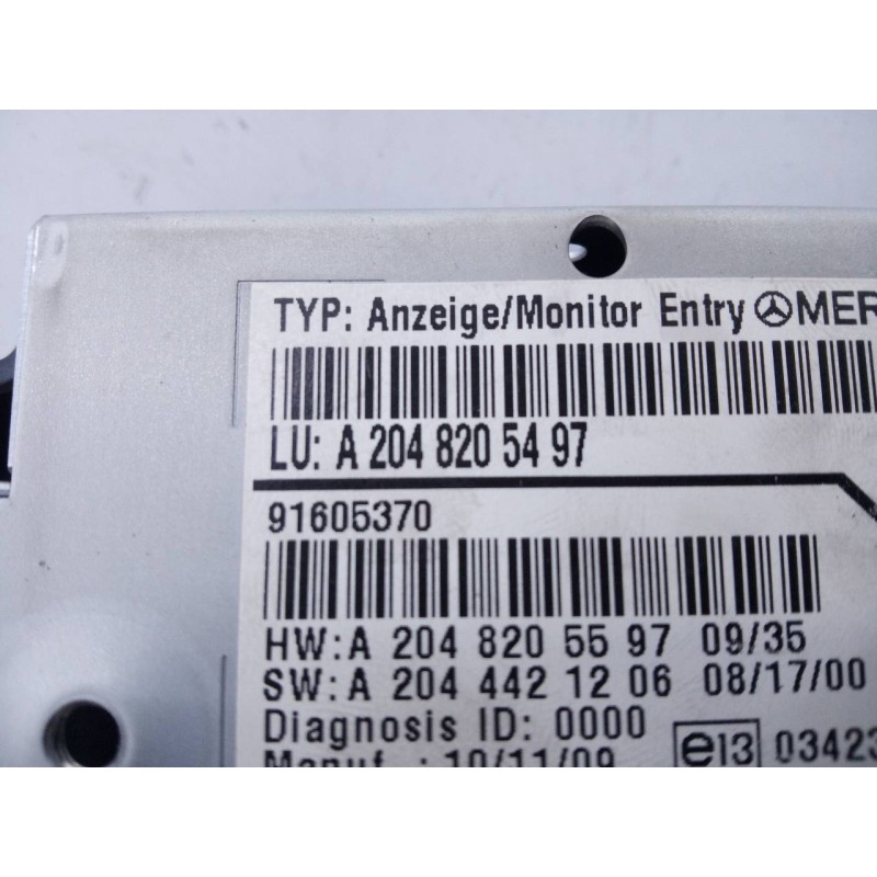 Recambio de sistema navegacion gps para mercedes-benz clase c (w204) berlina c 200 cdi blueefficiency (204.001) referencia OEM I