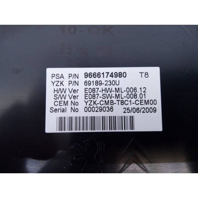 Recambio de cuadro instrumentos para peugeot 3008 active referencia OEM IAM 9666174980  E3-B2-38-4