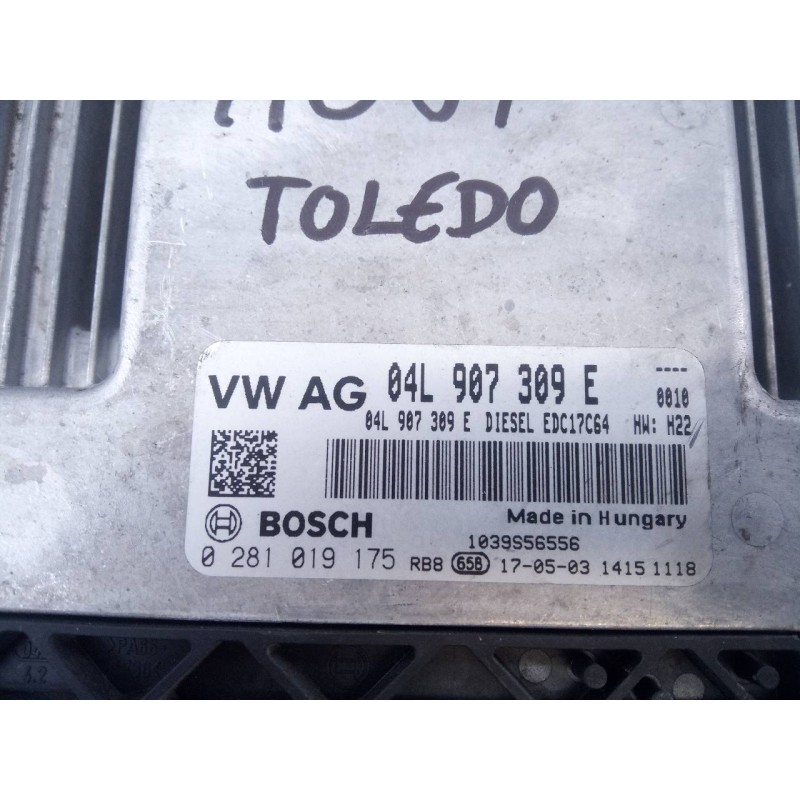 Recambio de centralita motor uce para seat toledo (kg3) reference referencia OEM IAM 04L907309E 0281019175 E2-A1-22-7