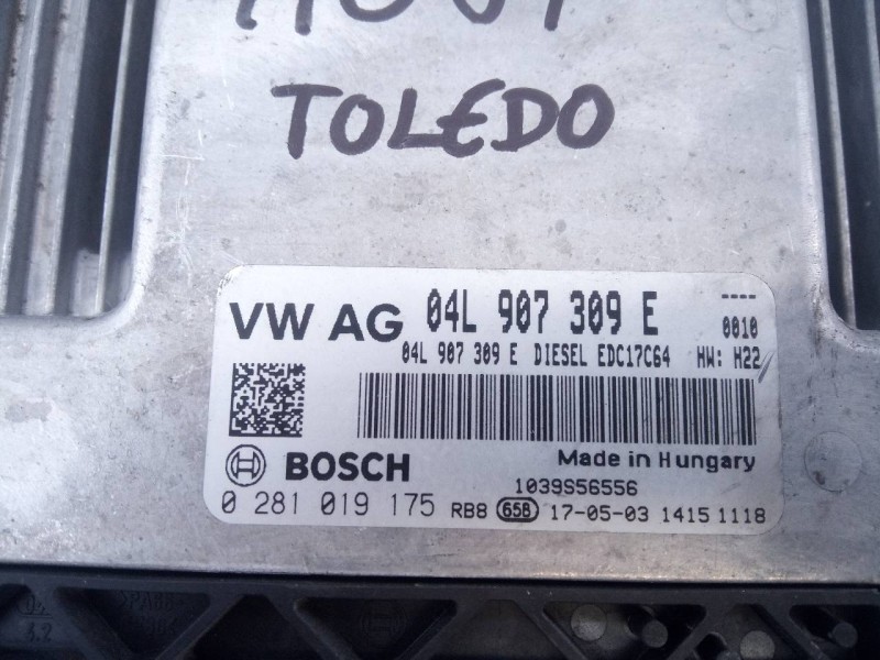 Recambio de centralita motor uce para seat toledo (kg3) reference referencia OEM IAM 04L907309E 0281019175 E2-A1-22-7
