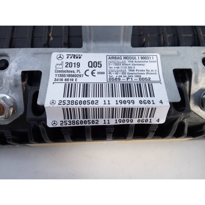 Recambio de airbag delantero derecho para mercedes-benz clase glc (w253) 220d 4matic referencia OEM IAM 2538600502  E1-A2-43-1