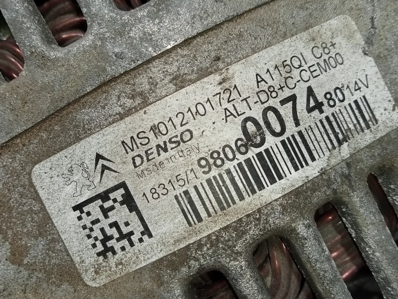 Recambio de alternador para citroën c3 collection referencia OEM IAM 9806007480  P3-A4-7-3