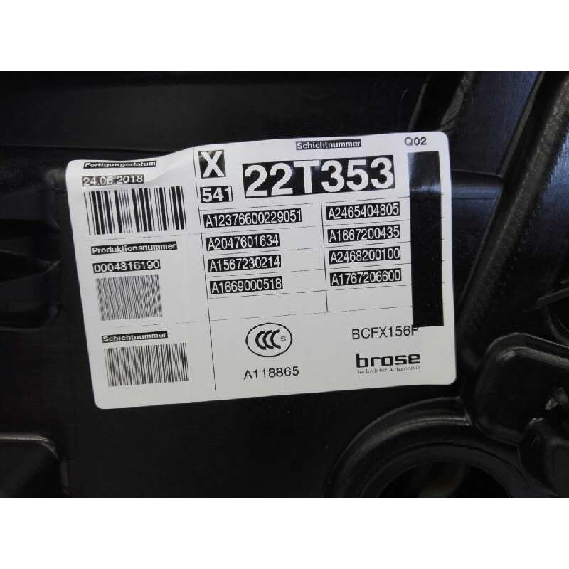 Recambio de elevalunas delantero derecho para mercedes-benz clase gla (w156) gla 200 cdi (156.908) referencia OEM IAM A246906520