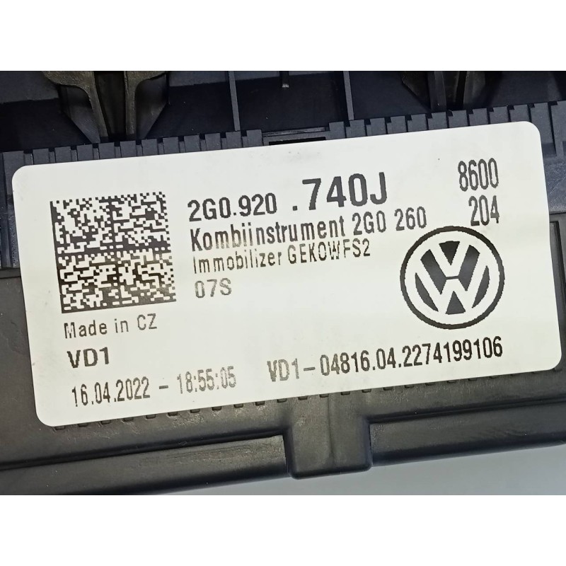 Recambio de cuadro instrumentos para volkswagen t-cross life referencia OEM IAM 2G0920740J  E2-A1-42-1