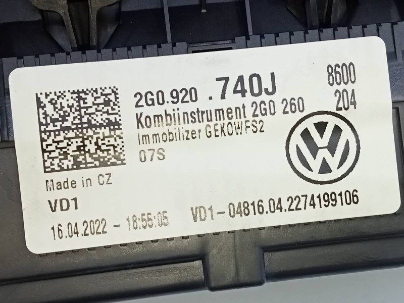 Recambio de cuadro instrumentos para volkswagen t-cross life referencia OEM IAM 2G0920740J  E2-A1-42-1