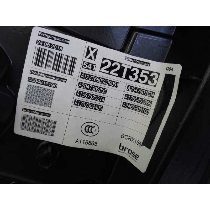 Recambio de elevalunas trasero derecho para mercedes-benz clase gla (w156) gla 200 cdi (156.908) referencia OEM IAM   E1-A2-22-1