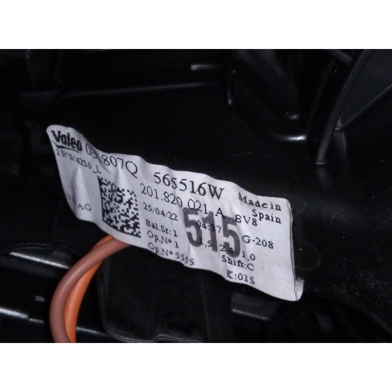 Recambio de ventilador calefaccion para volkswagen t-cross life referencia OEM IAM 201820021A  