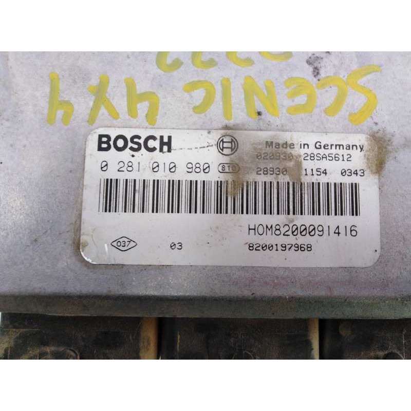 Recambio de centralita motor uce para renault scenic rx4 (ja0) 1.9 dci referencia OEM IAM 0281010980 8200091416 E2-A1-27-1