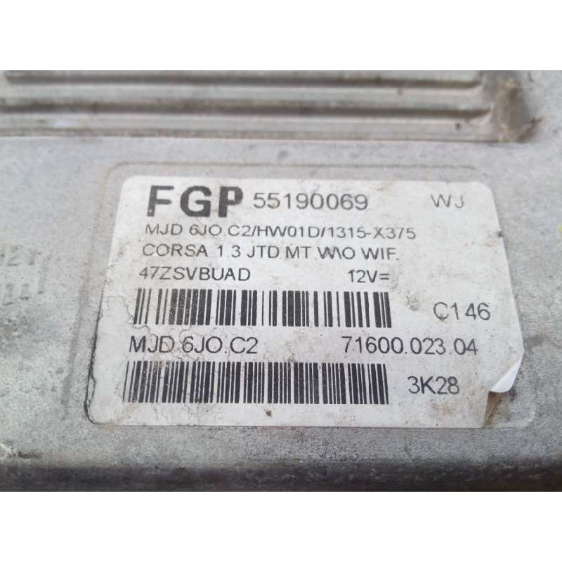 Recambio de centralita motor uce para opel corsa c 1.3 16v cdti cat (z 13 dt / ln9) referencia OEM IAM 55190069  E3-A5-34-1