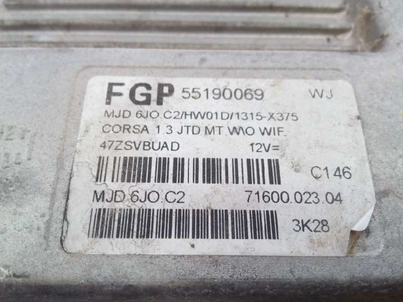 Recambio de centralita motor uce para opel corsa c 1.3 16v cdti cat (z 13 dt / ln9) referencia OEM IAM 55190069  E3-A5-34-1