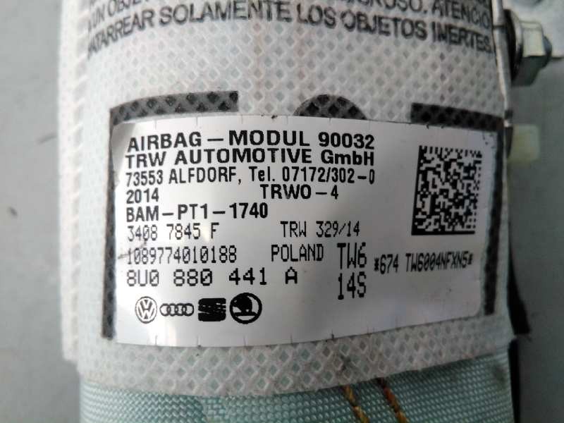 Recambio de airbag cortina trasero izquierdo para audi q3 (8ug) sport referencia OEM IAM 8U0880441A  E2-A1-9-9