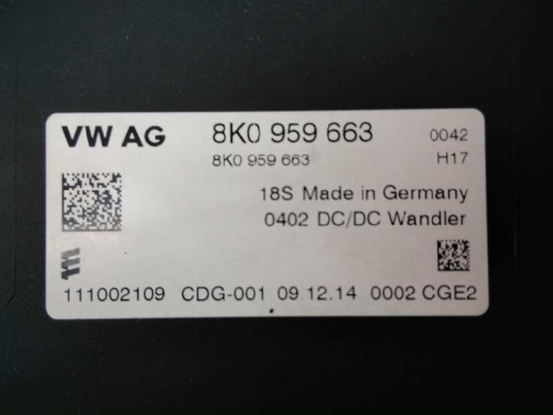 Recambio de modulo electronico para audi q3 (8ug) sport referencia OEM IAM 8K0959663  E2-A1-9-9