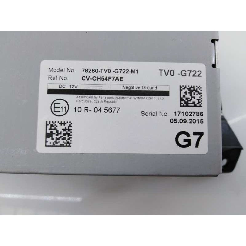 Recambio de pantalla multifuncion para honda civic tourer (fk) comfort referencia OEM IAM 17102786 78260TV0G722 E3-B5-18-3