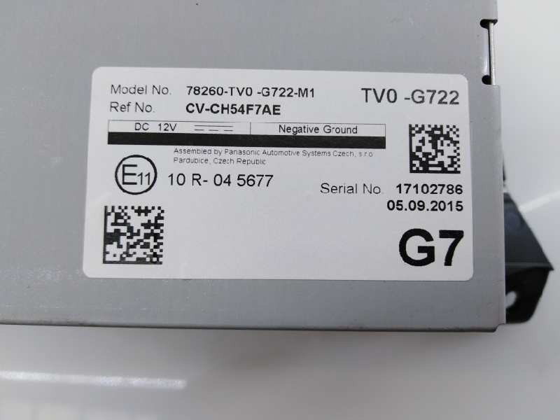 Recambio de pantalla multifuncion para honda civic tourer (fk) comfort referencia OEM IAM 17102786 78260TV0G722 E3-B5-18-3