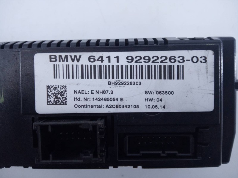 Recambio de mando climatizador para bmw x1 (e84) sdrive 18d referencia OEM IAM 6411929226303 BH929226303 E3-A2-26-1