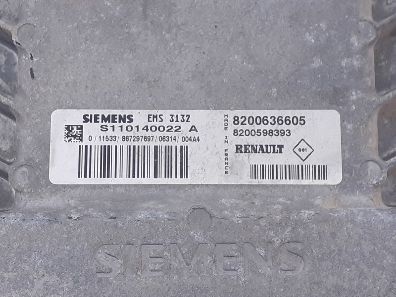 Recambio de centralita motor uce para dacia logan laureate referencia OEM IAM 8200636605 S110140022A E2-A1-15-1