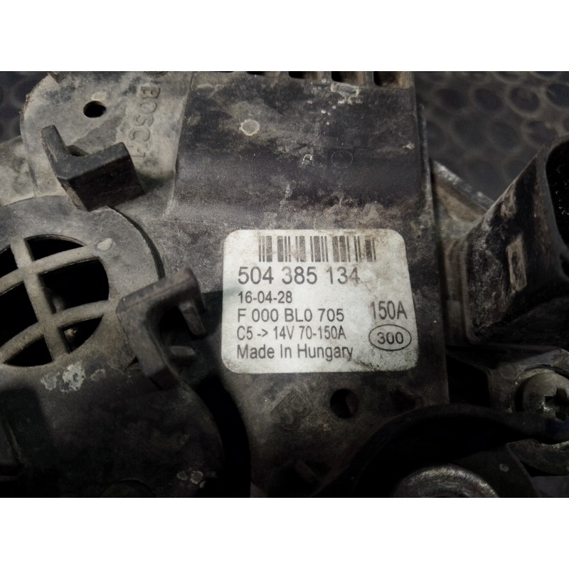 Recambio de alternador para fiat ducato furgón 33 (290) 130 (rs: 3000 mm) (l1h1) referencia OEM IAM 504385134 F000BL0705 P3-A5-9
