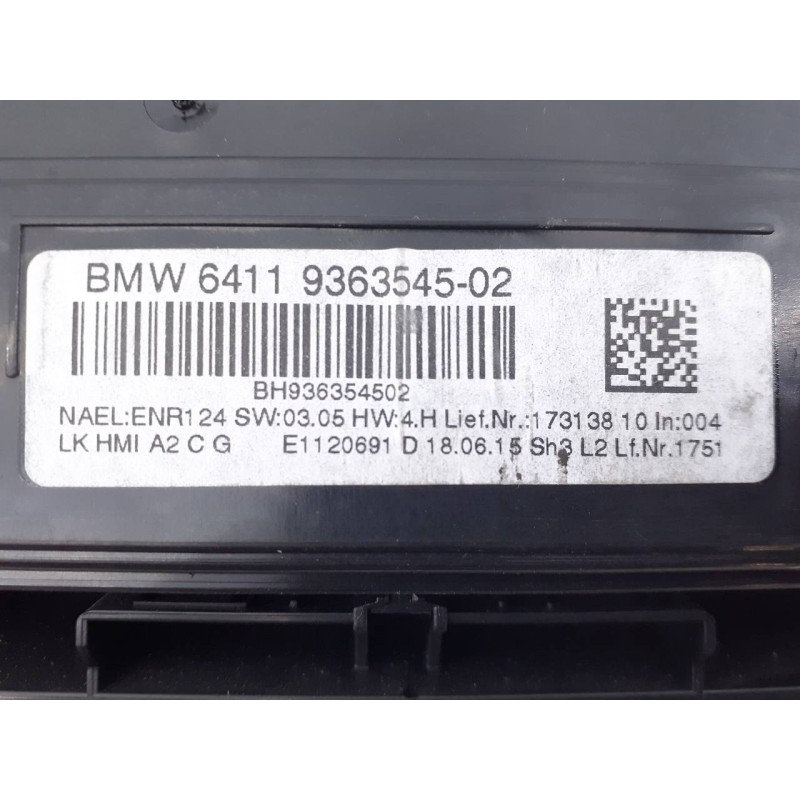 Recambio de mando climatizador para bmw serie 2 coupe (f22) 220d m sport referencia OEM IAM 936354502  E3-A2-41-3