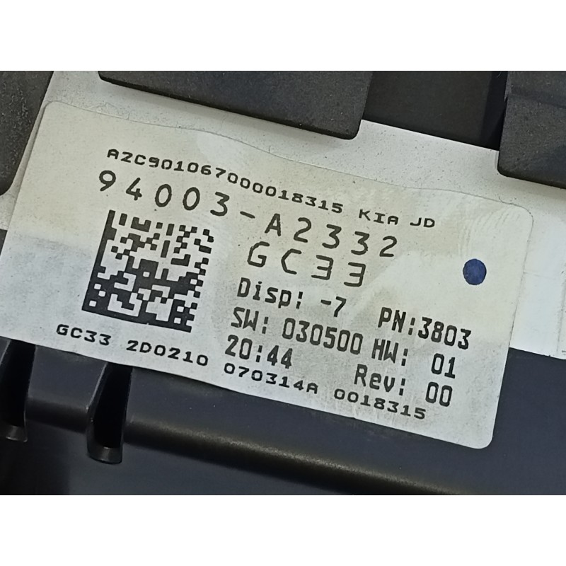 Recambio de cuadro instrumentos para kia cee´d drive referencia OEM IAM 94003A2332  E3-A3--25-4
