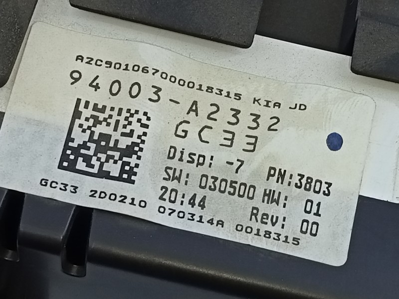 Recambio de cuadro instrumentos para kia cee´d drive referencia OEM IAM 94003A2332  E3-A3--25-4