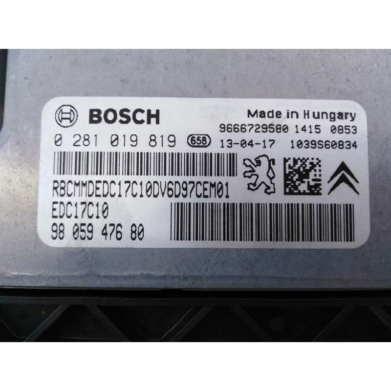 Recambio de centralita motor uce para citroën c4 lim. sport referencia OEM IAM 0281019819 9605947680 E3-B2-44-2