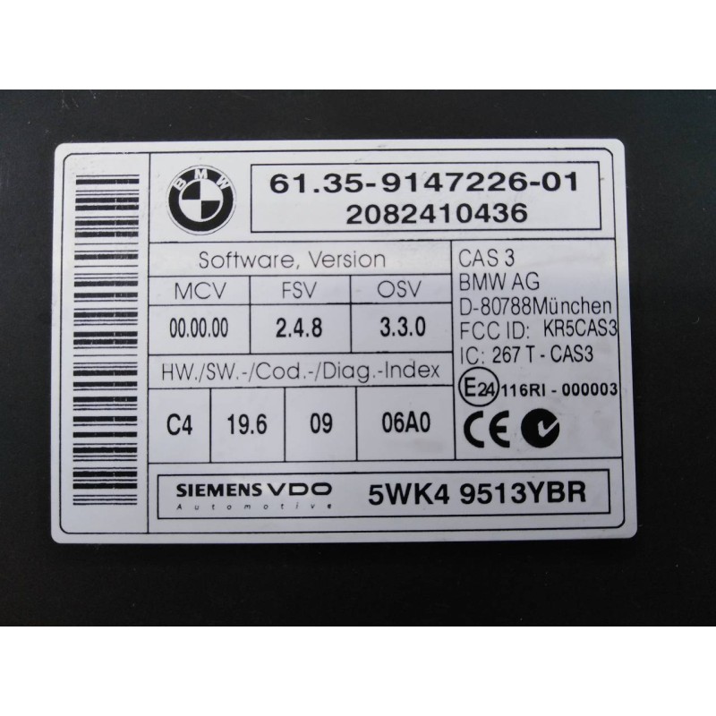 Recambio de modulo electronico para bmw serie 3 berlina (e90) referencia OEM IAM 6135914722601 2082410436 E3-A2-22-1