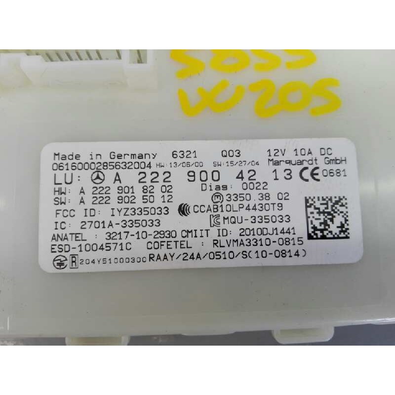 Recambio de modulo electronico para mercedes-benz clase c (w205) lim. c 220 d 4matic (205.005) referencia OEM IAM A2229004213  E