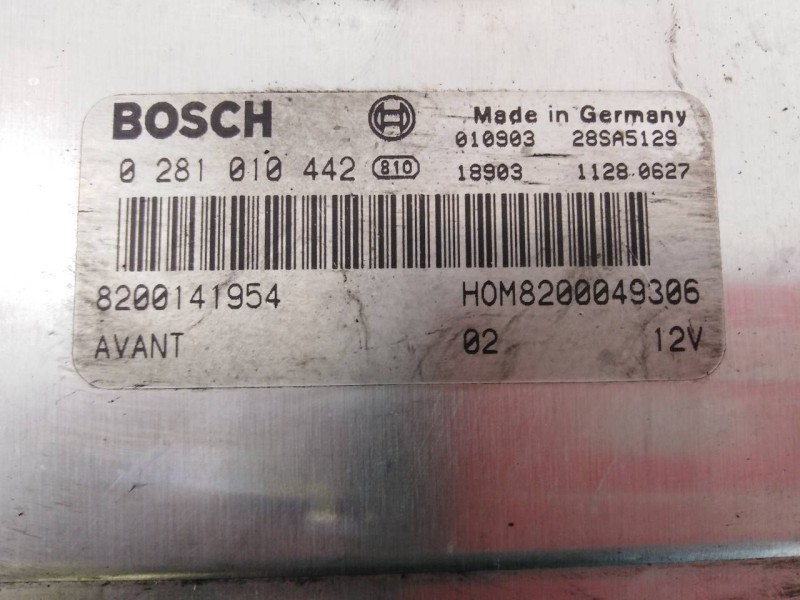 Recambio de centralita motor uce para renault scenic (ja..) 1.9 dci authentique referencia OEM IAM 0281010442 8200141954 E2-A1-3