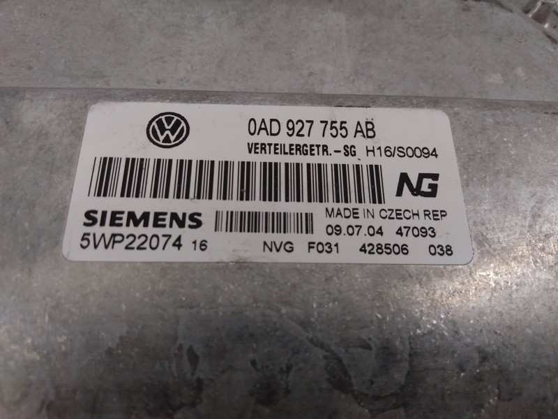 Recambio de centralita cambio automatico para volkswagen touareg (7l6) tdi r5 referencia OEM IAM 0AD927755AB 5WP2207416 E2-A1-20