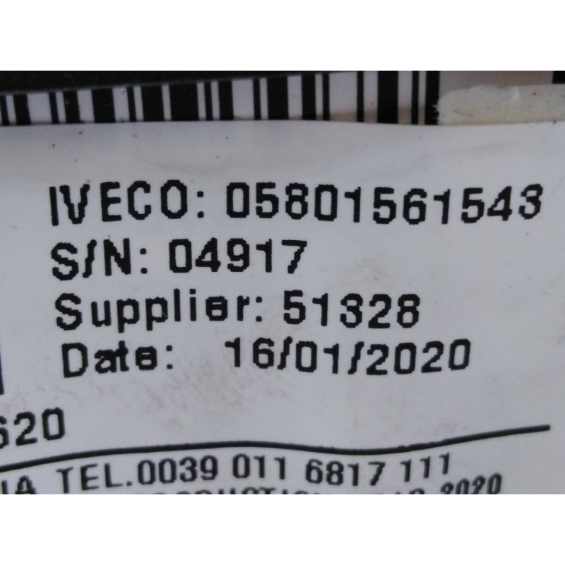 Recambio de airbag delantero izquierdo para iveco daily furgón fg 33 s ... v batalla 3520 referencia OEM IAM 05801561543 3415927