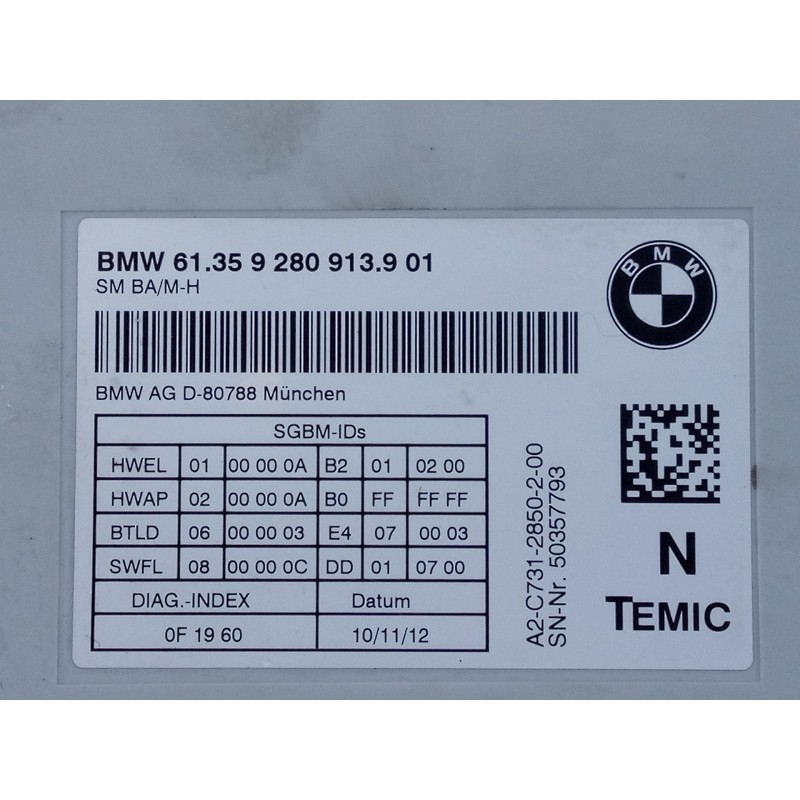 Recambio de modulo electronico para bmw serie 3 lim. (f30) referencia OEM IAM 61359280913901  E3-B3-18-3