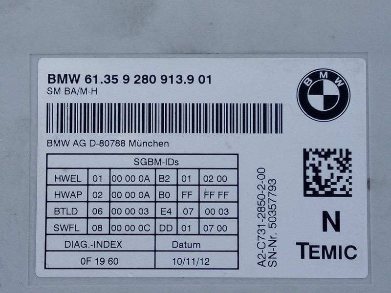 Recambio de modulo electronico para bmw serie 3 lim. (f30) referencia OEM IAM 61359280913901  E3-B3-18-3