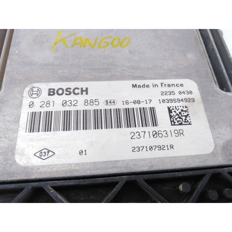 Recambio de centralita motor uce para renault kangoo expression referencia OEM IAM 237106319R 0281032885 E2-A1-32-8