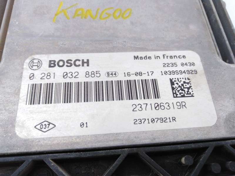 Recambio de centralita motor uce para renault kangoo expression referencia OEM IAM 237106319R 0281032885 E2-A1-32-8