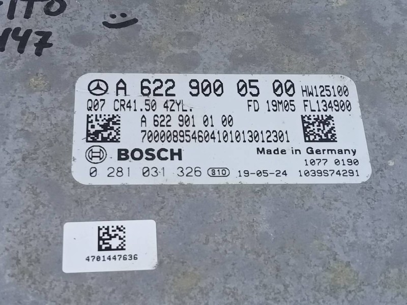 Recambio de centralita motor uce para mercedes-benz vito mixto (447) 109/111 cdi extralang (447.705) referencia OEM IAM A6229000