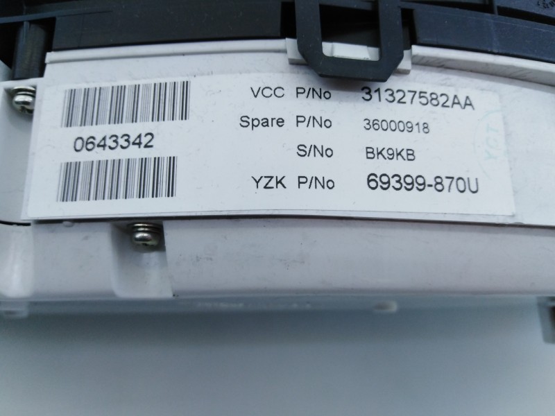 Recambio de cuadro instrumentos para volvo v60 kombi ocean race referencia OEM IAM 31327582AA 69399870U E3-B5-48-2