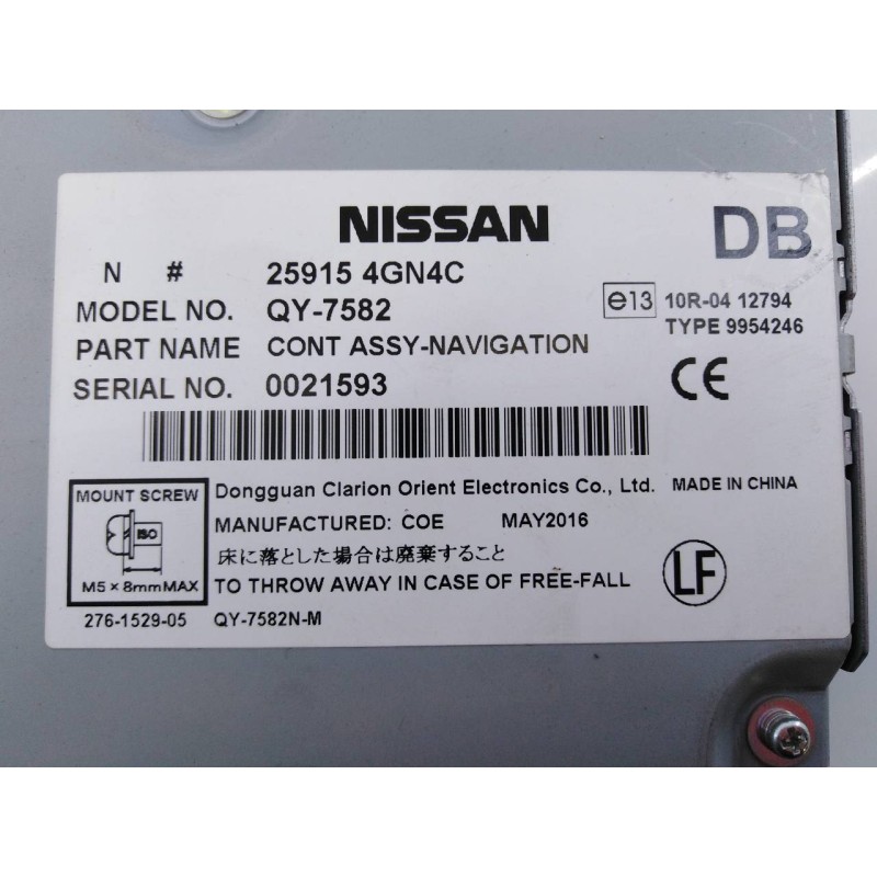 Recambio de modulo electronico para infiniti qx30 premium referencia OEM IAM 259154GN4C  E3-B4-56-3