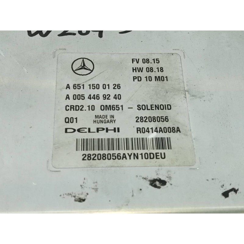Recambio de centralita motor uce para mercedes-benz clase c (w204) berlina c 200 cdi blueefficiency (204.001) referencia OEM IAM