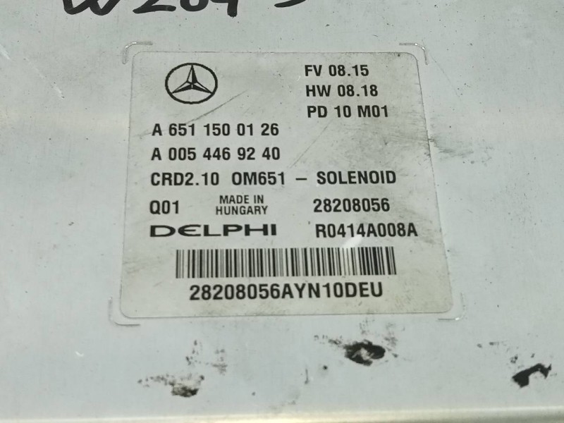 Recambio de centralita motor uce para mercedes-benz clase c (w204) berlina c 200 cdi blueefficiency (204.001) referencia OEM IAM