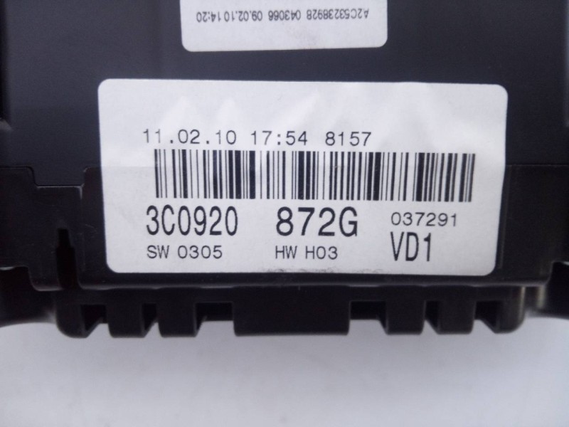 Recambio de cuadro instrumentos para volkswagen passat berlina (3c2) 2.0 tdi referencia OEM IAM 3C0920872G 037291VD1 E2-A1-23-4
