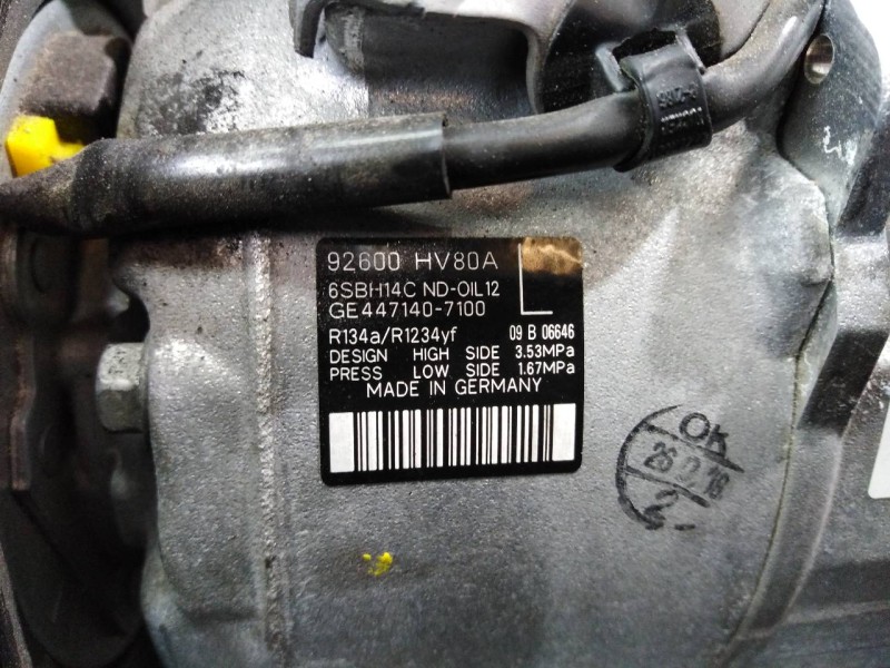 Recambio de compresor aire acondicionado para nissan qashqai (j11) acenta referencia OEM IAM 92600HV80A GE4471407100 P3-A3-19-2